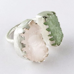 ความลับความรักโรสควอตซ์พรีไนท์925แหวนเงินสเตอร์ลิงออกแบบชิ้นเครื่องประดับเงินขายส่งแหวนพลอย - Product Image 1