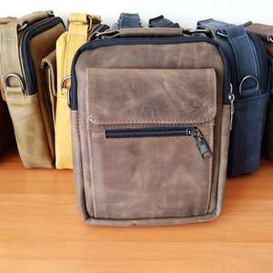 Bolso bandolera Vintage para hombre, bolso bandolera de negocios para mayoristas, bolso de cuero resistente al agua duradero, bolso de cuero para hombre, para viajes al trabajo - Product Image 1
