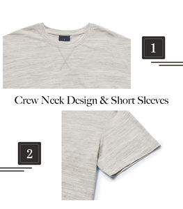 T-shirt col rond manches longues en coton pour homme coupe ajustée haut décontracté automne hiver confortable mode vêtements de tous les jours - Product Image 4