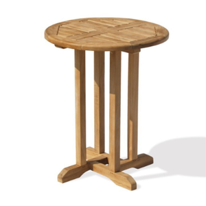 Mesa de Comedor Redonda de Madera de Teca Natural, Mesa de Bar de Madera para Exteriores, Mesa Alta de Café para Sala de Estar y Muebles de Bar para el Hogar - Product Image 5