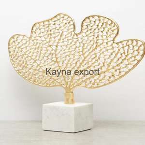 Nouveau Fantaisie Art Décor Pièce Sculpture Plaqué Or avec Base En Marbre pour Salon Décoration En Aluminium Métal Sculpture - Product Image 6