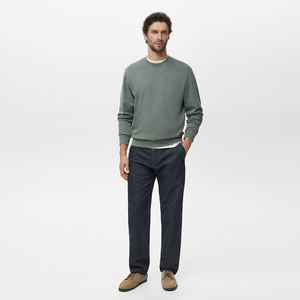 Sweat-shirts d'hiver légers et tendance, couleur unie, pull à manches longues, col rond, coupe classique, design personnalisé écologique pour hommes - Product Image 3