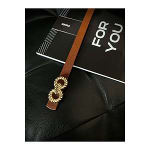 Women's Thin <b>Tan</b> <b>Belt</b> with Gold Buckle, Jacket <b>Belt</b>, Shirt <b>Belt</b>, Dress <b>Belt</b> - <b>Tan</b> - Product Image 3