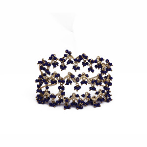 Natural crudo turquesa rosa cuarzo citrino áspero piedra preciosa redonda sin forma tres piedra punta conjunto chapado en oro brazalete pulseras - Product Image 5