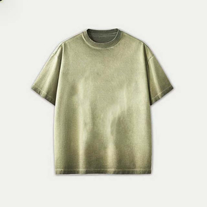 เสื้อยืดคอกลมสำหรับผู้ชายทรงโอเวอร์ไซส์ผ้าคอตตอนสไตล์สตรีทแขนสั้น100% ผ้าเจอร์ซีย์คุณภาพสูงผ้าเจอร์ซี่ - Product Image 4