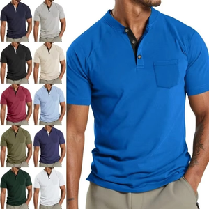 Camiseta Henley de manga larga para hombre con ajuste personalizado, tejido de punto de algodón 100% ligero, artículo en stock - Product Image 4