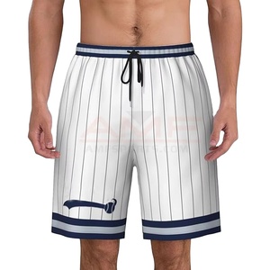 Short de baseball en tissu Oxford léger 100% polyester pour homme, taille élastique numérique respirante, décontracté, solide de haute qualité - Product Image 1