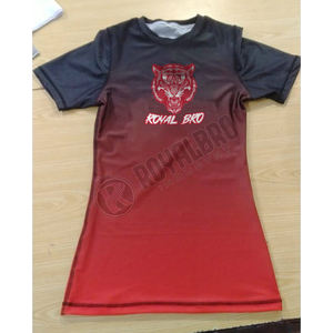 Conçu sur mesure à séchage rapide Rash Guard Jiu Jitsu Set 100% Polyester Imprimé T-shirts Manches Courtes Sublimation Imprimé BJJ Design - Product Image 5