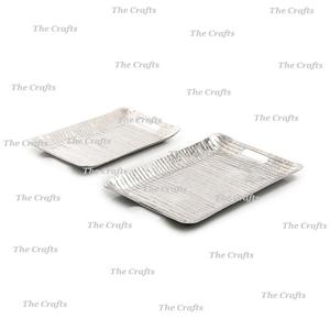 Ensemble De Trois Tailles Différentes Plateau De Service En Aluminium De Couleur Or Plateau Restaurant Vaisselle Alimentaire Snacks Plateaux - Product Image 3