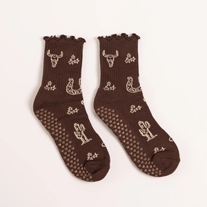 ถุงเท้าจับจีบสำหรับผู้หญิงลายผ้าแจ็คการ์ดสำหรับพิลาทิสรีฟอร์มโยคะแบร์ออกแบบโลโก้ได้ตามต้องการจากโรงงานในเวียดนาม - Product Image 2