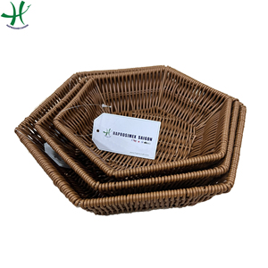 Producto caliente Cesta de lavandería tejida de diseño flexible ecológico clásico Bandeja de ratán de color natural/Bandeja de servicio Juego de 3 - Product Image 5