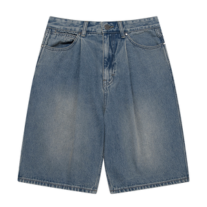 Custom Summer Streetwear <b>Short</b> <b>Jean</b> Loose Work <b>Shorts</b> Fashion <b>Men's</b> Baggy Denim Jorts - Product Image 1