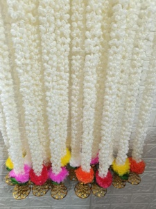 Mogra guirnalda con campana decoración de techo boda Mandap decoración Mehndi Haldi inauguración de la casa Baby Shower cuna ceremonia telón de fondo - Product Image 2