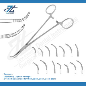 Overholt-Geissendoerfer - Juego de Pinzas Quirúrgicas Curvas de Acero Inoxidable de 19 cm, Instrumento Quirúrgico Manual Reutilizable, Pakistán - Product Image 2