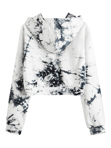 Women Long Sleeve Tie Dye Print Sweatshirt <b>Crop</b> <b>Top</b> Hoodie Street Wear High Quality Printed <b>Hoodies</b> Casual <b>Crop</b> <b>Top</b> <b>Hoodies</b> 2025 - Product Image 2