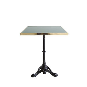 Table de salle à manger en marbre avec base en fer et bordure dorée, pour intérieur et extérieur, café, restaurant et maison, meubles vintage, vente en gros - Product Image 1