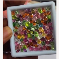 110 Pièces de Tourmaline Naturelle Multicolore 4mm-10mm, Coupes Ovales/Poire/Cube Facettées, Vert Rose Jaune, 51 Carats, Iroc Sales, Pierres Précieuses en Vrac