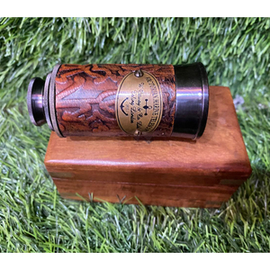 Telescopio antiguo de latón de 6 pulgadas para exteriores, alcance marítimo náutico negro con caja de madera, regalo de Navidad - Product Image 2