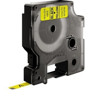 Cassette de ruban adhésif DYMO D1 6 mm x 7 m (L x W) Jaune Noir pour bureau - Product Image 1