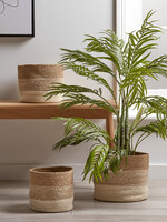 Panier de rangement moderne en fibre de verre sculpté à la main, idéal pour les pots de fleurs et le stockage de grandes plantes, pour la maison ou le jardin