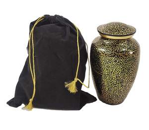 Urne en aluminium avec finition imitation bois, urne funéraire pour cendres humaines, urne commémorative pour adulte, inhumation, 200 pouces cubes, fournitures funéraires - Product Image 3