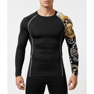 Haute qualité MMA Rash Guard BJJ Rash Guard Logo personnalisé impression par sublimation concevoir votre propre maillot de bain Rash Guard pour hommes femmes - Product Image 1