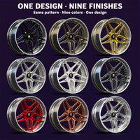 Jantes forgées 2 pièces Gold Ten Spoke Star Silver Lip 18 19 20 21 pouces 5x112 5x114.3 5x120 BMW 320i