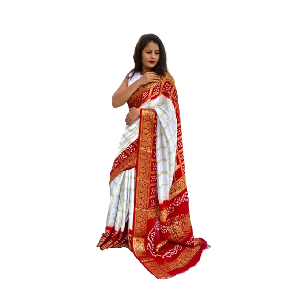 ارتفاع بيع دولا بانداني ساري لحفلات الزفاف والمهرجانات ملابس بسعر الجملة من الهند