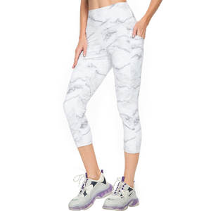 เลกกิ้งคาปรีของผู้หญิงกางเกงโยคะเอวยางยืดพิมพ์ลายดิจิทัลไฮบริดนิ่มสองด้านลายเนยออกแบบได้ตามต้องการ - Product Image 4
