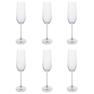 Set Camille Sibilla di 6 Flûte in Vetro Trasparente da 250ml con Logo Personalizzabile, Articoli per Vino e Bar per Uso Domestico - Product Image 1