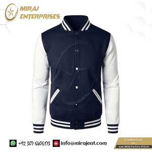 Venta caliente de Amazon Letterman Varsity chaquetas de béisbol hombres lana algodón mezcla invierno Stand Collar capucha luz características precio barato - Product Image 4