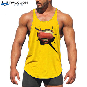 Hot Sale Breathable Quick-Dry Eco-Friendly Singlets for Men's Bodybuilding Fitness Wear Custom Colors OEM Service Raccoon Sports - Product Image 3