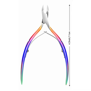 Super pince à cuticules coupe-ongles avec lames tranchantes pince à cuticules à ongles enduits de couleurs multiples en acier allemand - Product Image 2