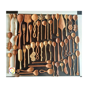 แกะสลักเสิร์ฟหัวใจรูปช้อนไม้เครื่องครัวที่กำหนดเองสำหรับน้ำมันมะกอกและน้ำผึ้งโดยใช้ - Product Image 3