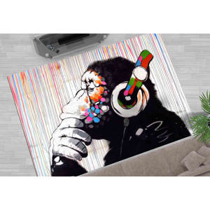 Alfombra Banksy Thinking Monkey: Regalo para amantes de la música, alfombra impresa, alfombra suave no tejida - Product Image 1