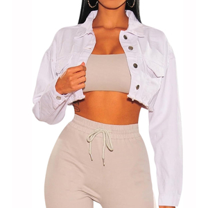 2025 conception personnalisée mince à manches longues bleu Denim veste pour les femmes vente chaude nouveau Style OEM avec coton matériau de remplissage - Product Image 5