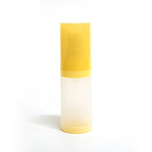 Emballage cosmétique Top Export pour bouteille carrée givrée transparente avec bouchon jaune pompe sans air lotion et bouteilles de pulvérisation - Product Image 2