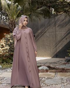 2025 élégant couleur unie fabricant pakistanais turquie dubaï modeste Abaya Cardigan doux crêpe ample longue Maxi traditionnel musulman - Product Image 4