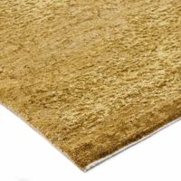 Moderner Hochwertiger Handgeknüpfter Woll-/Seidenteppich in Goldfarbe mit Abstraktem Obrey-Muster, Rutschfest für Jeden Raum, Teppiche & Sets