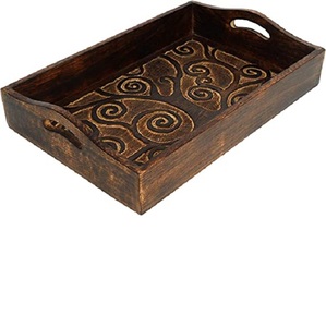 Plateau de service de nourriture décoratif de mariage plateau de service de thé de café en bois plateau de Table à manger plateau de Table à manger plateau de bureau à domicile - Product Image 3