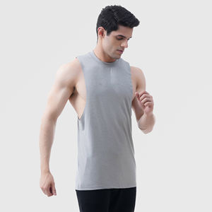 Camiseta sin mangas de algodón 100% para hombre al por mayor, camiseta sin mangas de culturismo informal transpirable de secado rápido para gimnasio y Deportes - Product Image 4