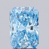Diamant de laboratoire cultivé CVD Radiant 2,00 ct Fancy Vivid Blue VVS2 pour la fabrication de bijoux