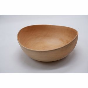 Bol à salade en bois naturel artisanal écologique, forme organique, bois de hêtre non fini, bol de service pour fruits et décoration de cuisine - Product Image 1
