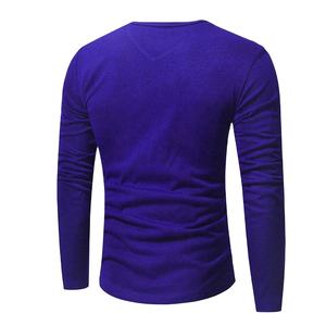 Camisetas de Hombre con Cuello en V, Personalizadas Directamente de Fábrica, Suaves, Lisas, de Tela Tri-Blend (20% Poliéster, 80% Algodón), para Uso Casual - Product Image 2