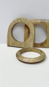 <b>Set</b> of 3 Lynn Wooden Cuff <b>Bracelet</b> Handmade Bangles Jewelry for Women Teens Wood Bangles Bold Chunky Stacking Designer Handcraft - Product Image 3