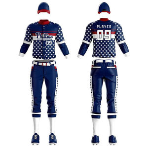 Ropa deportiva de béisbol y softbol personalizada de alta calidad unisex, uniformes de verano transpirables de talla grande con características impresas - Product Image 5