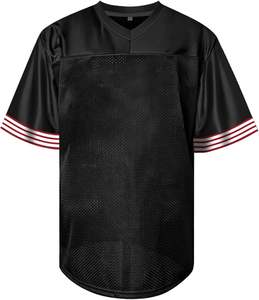 Camisetas de fútbol americano de manga a rayas de primera calidad Estilo único Malla ligera Sublimación y bordado personalizados disponibles - Product Image 2