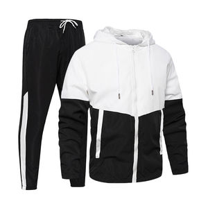 Chándal con cremallera para hombre, chaqueta deportiva ajustada y pantalones, entrenamiento de gimnasia, conjunto para correr, tejido elástico, comodidad transpirable - Product Image 6