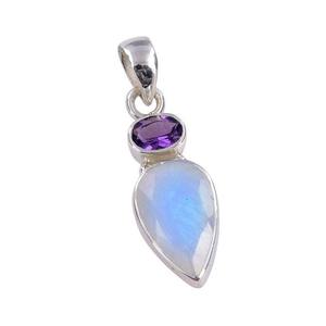 Bijoux pendentifs style bohème faits à la main en argent sterling 925 avec pierre de lune tendance bijoux pendentifs pour femmes cadeau pour femmes - Product Image 1