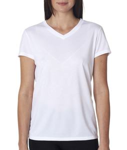 Camiseta de Verano para Mujer al por Mayor, Blanca, 100% Algodón, Ligera, Transpirable, Antiarrugas, Cuello en V, Manga Corta, Personalizable - Product Image 1